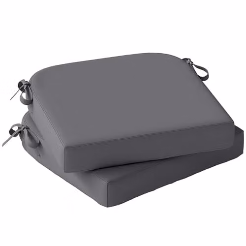 Outsunny Set of 2 Square Outdoor Chair Seat Cushions in Grey, W/D/H: 40 x 40 x 7 cm – 1