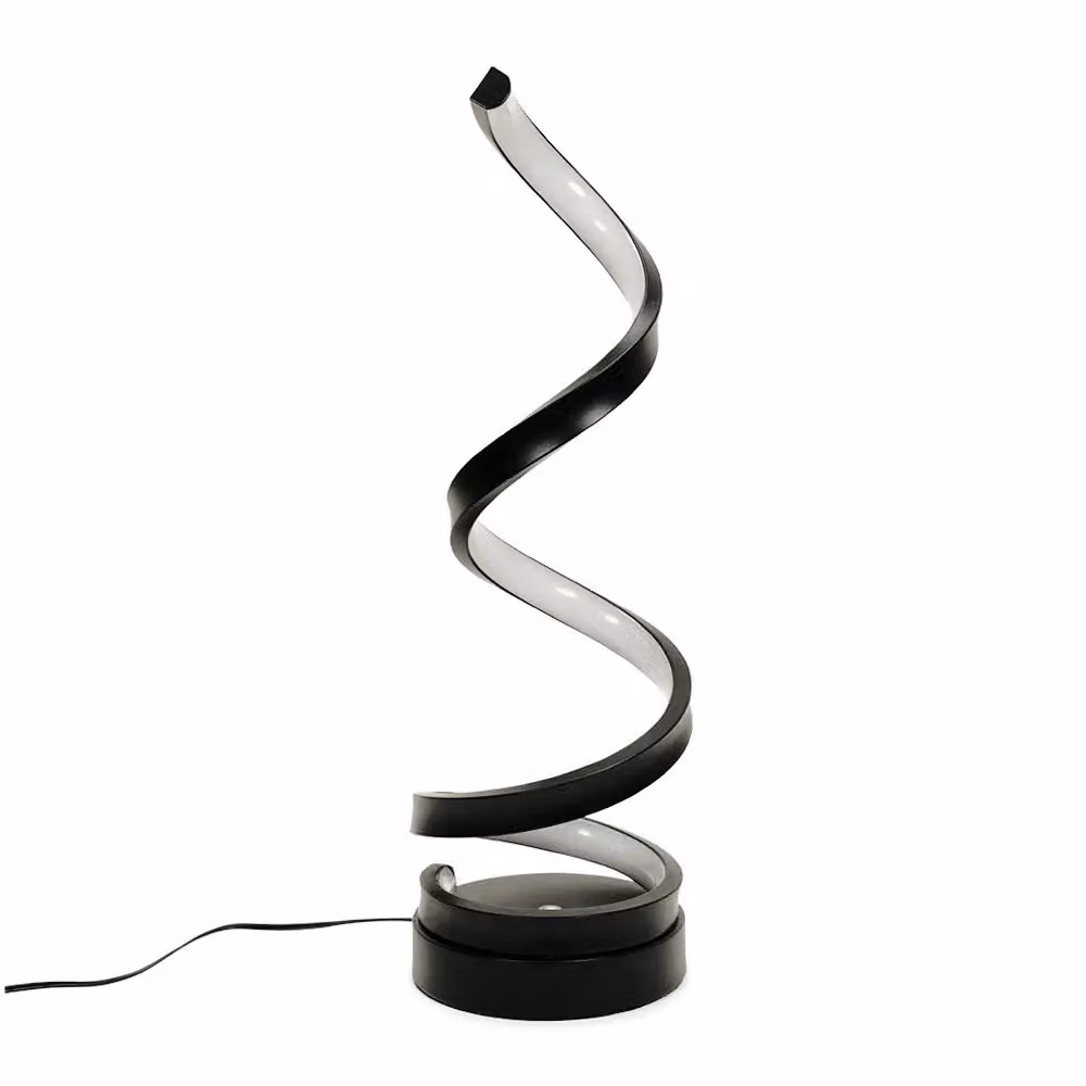 ValueLights Infinity Modern Single Twist Integrated LED Table Lamp in Matte Black – 2