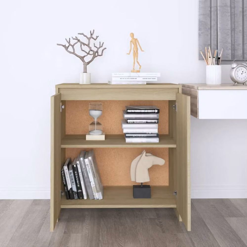 Berkfield Home Sonoma Oak Sideboard in Beige, W/D/H: 70 x 41 x 75 cm – 2
