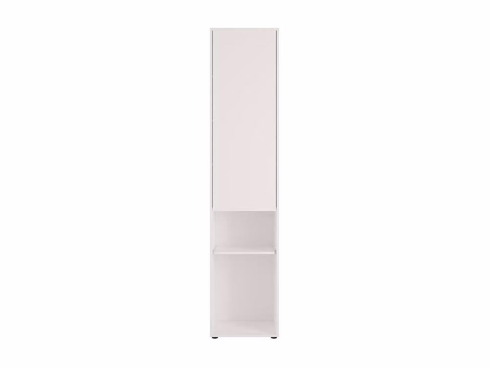Vente-unique White Murphy Bed Storage Column with 1 Door and 2 Open Niches