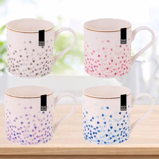 Mad About Mugs Set of 4 White Bone China Mugs