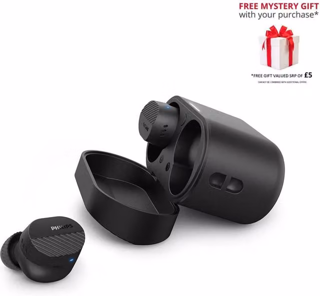 Philips True Wireless Noise Cancelling Bluetooth In-Ear Headphones - Black