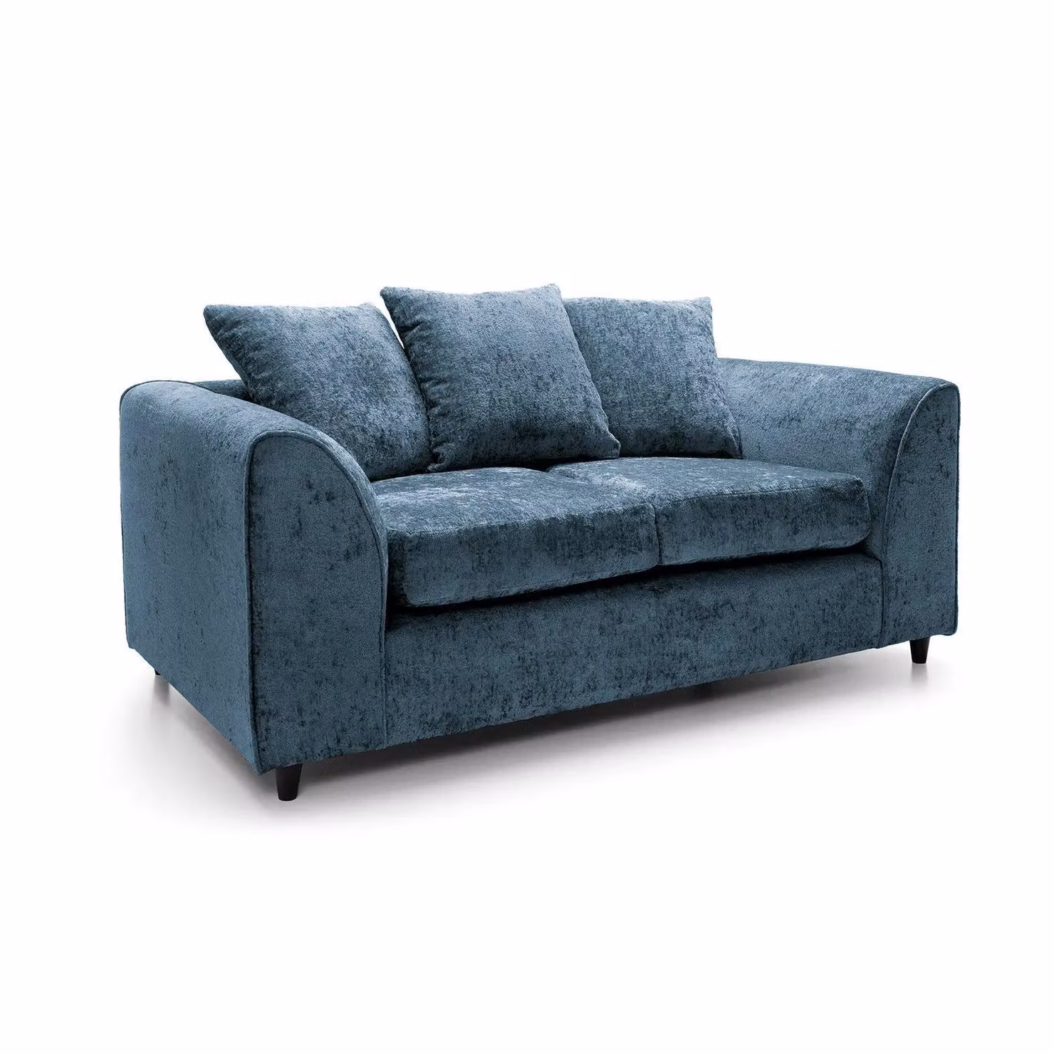 Abakus Direct Harriet 2 Seater Sofa in Blue Crushed Chenille Fabric – 2