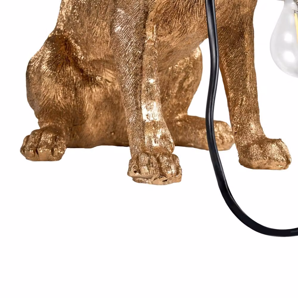 Wyld and Coco Gold Chihuahua Table Lamp, Polyresin Dog Figurine Bedside Light in Gold/Brass – 4