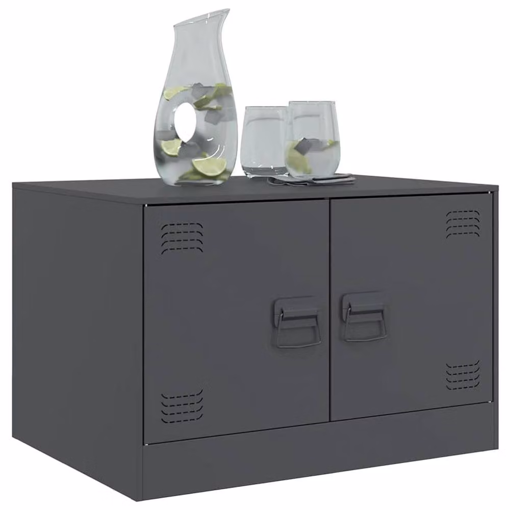 Berkfield Home Anthracite Metal Coffee Table, W: 67 cm, D: 50 cm, H: 44 cm – 3