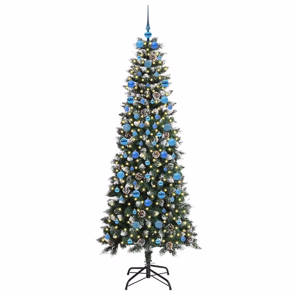 Berkfield Home Artificial Christmas Tree with 300 LEDs, Green, W/D/H: 86 x 86 x 210 cm – 2