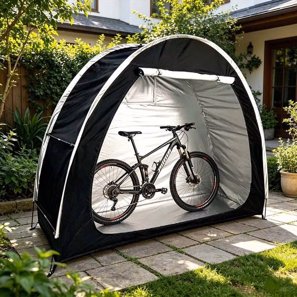 VOGREX Heavy Duty 210D Oxford Waterproof Portable Bike Storage Tent in Black – 3