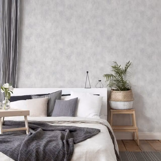 Arthouse Grey and Silver Brushed Textured Abstract Pre-pasted Wallpaper