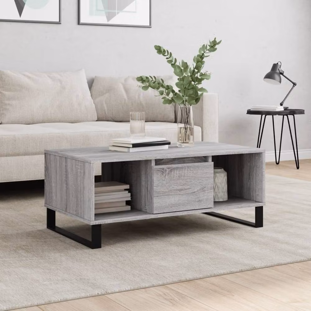Berkfield Home Grey Sonoma Coffee Table, W: 90 cm, D: 50 cm, H: 36.5 cm – 2