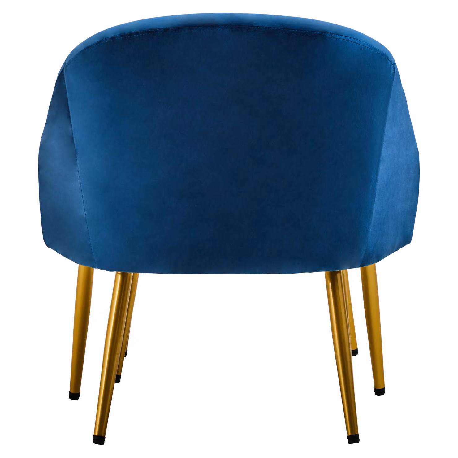 Orsina Midnight Blue Velvet Armchair and Footstool Set with Gold Metal Frame – 3
