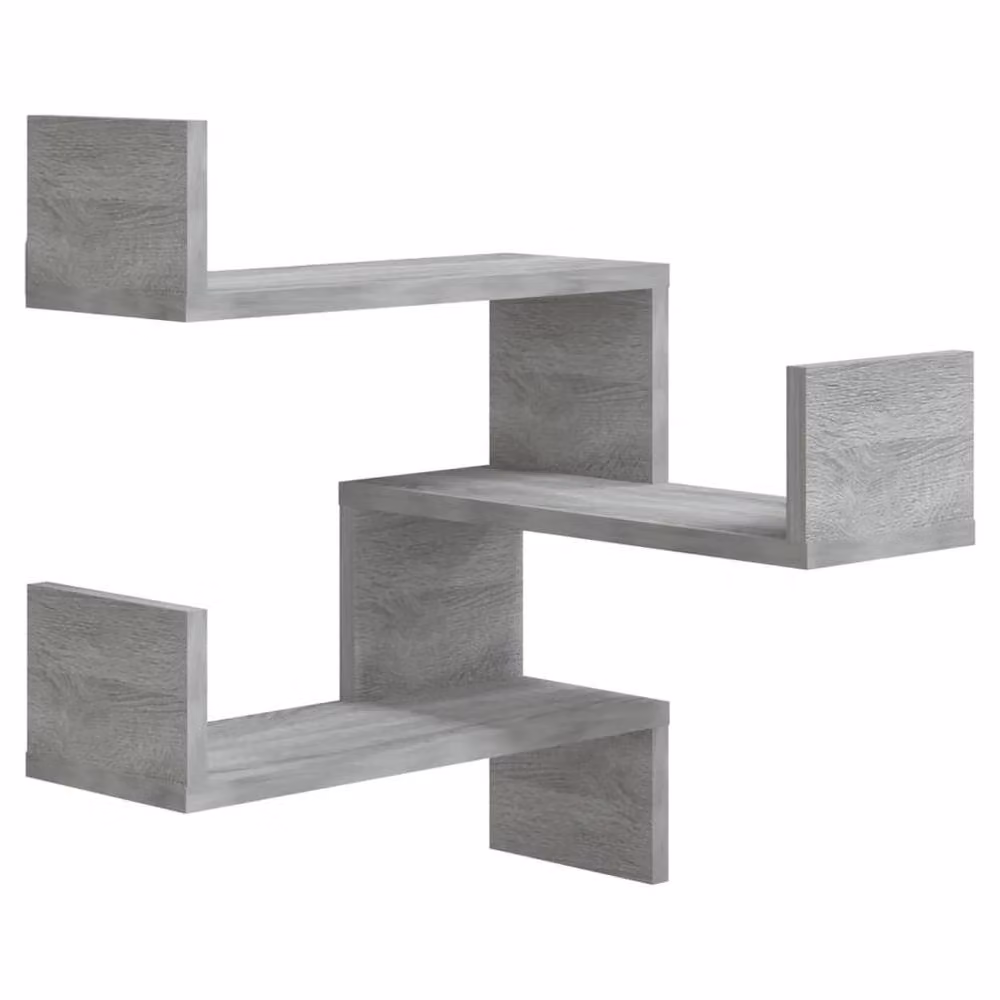 Berkfield Home Wall Mounted Corner Shelf in Grey Sonoma, W/D/H: 40 x 40 x 50 cm – 2