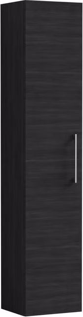 Balterley Modern Wall Hung Bathroom Unit in Matt Charcoal Black with Soft Close Doors and Internal Shelves, Height: 30 cm