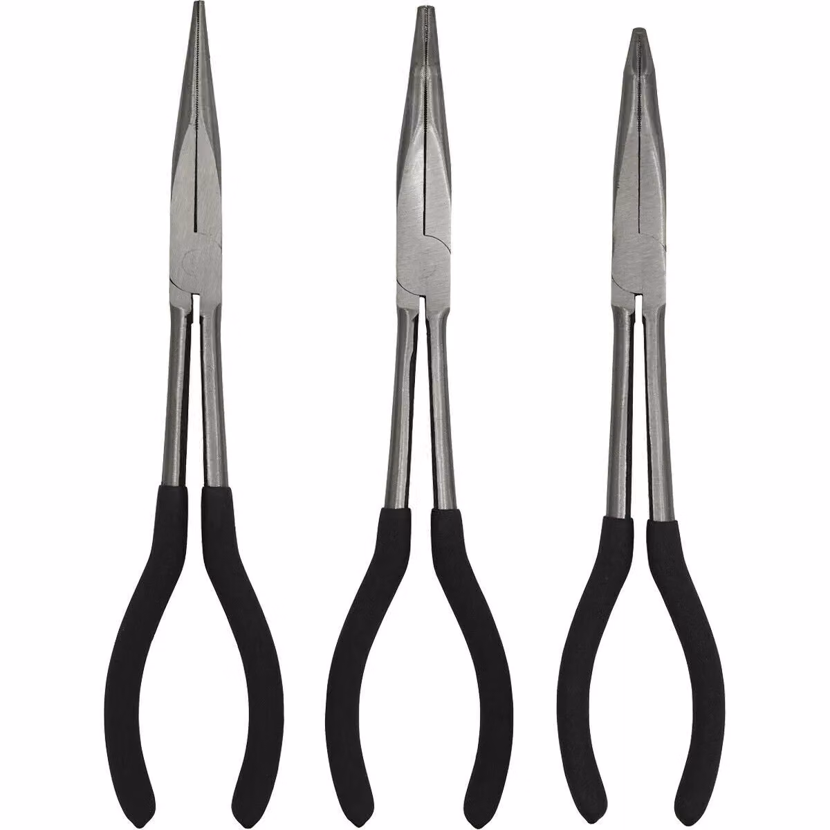 Loops 3 Piece Set of Multicolour Drop Forged Steel Needle Nose Pliers, Length: 275 mm – 2