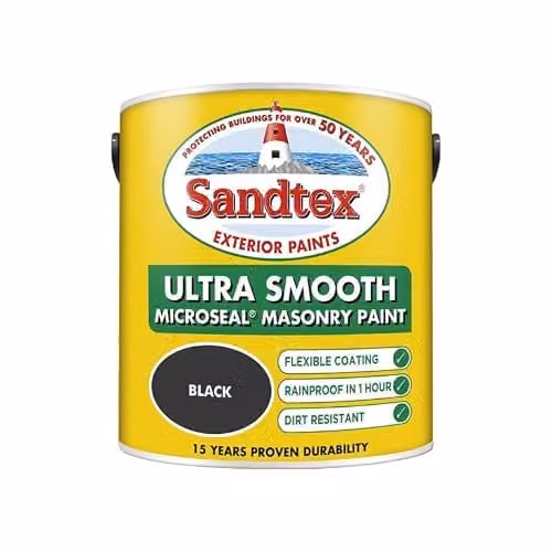 Sandtex Ultra Smooth Masonry Paint, Black, 2.5 l – 1