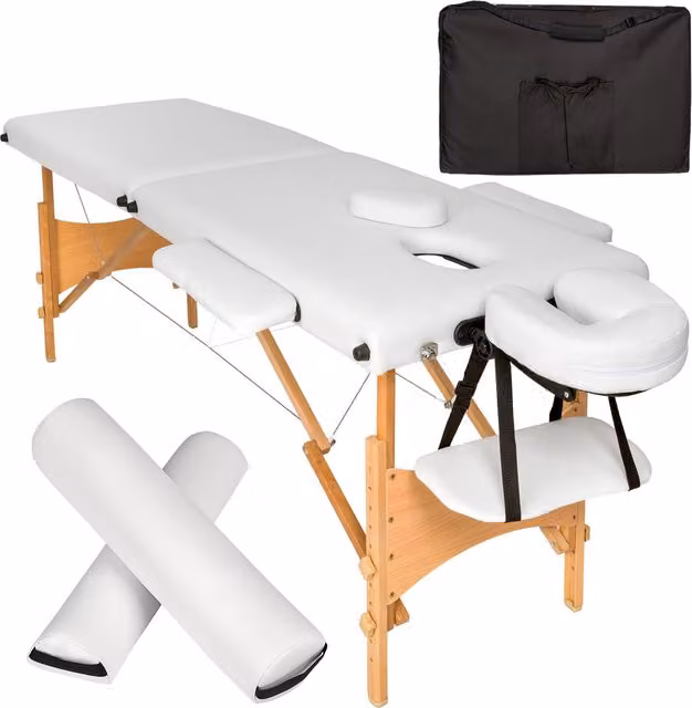 tectake Professional Massage Table Set in White