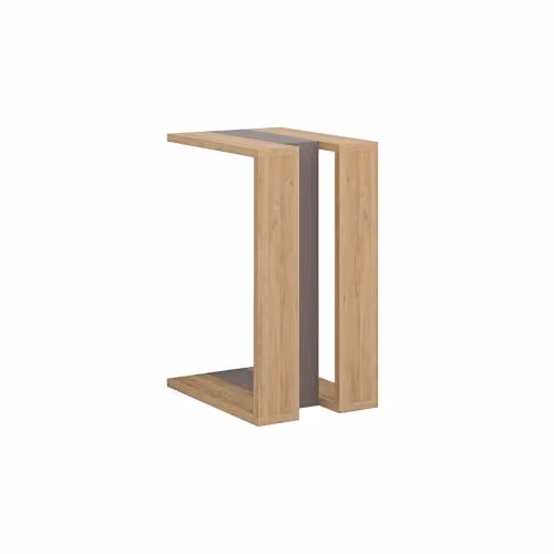 HOCUS PICUS Modern End Table in Grey and Brown with Serving Tiers, W/D/H: 40 x 30 x 57 cm – 2