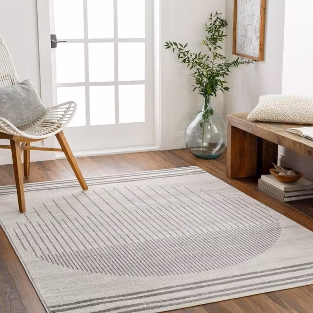Livabliss Floransa Geometric Modern Rug in Grey and Brown, W: 120 cm x D: 170 cm – 1