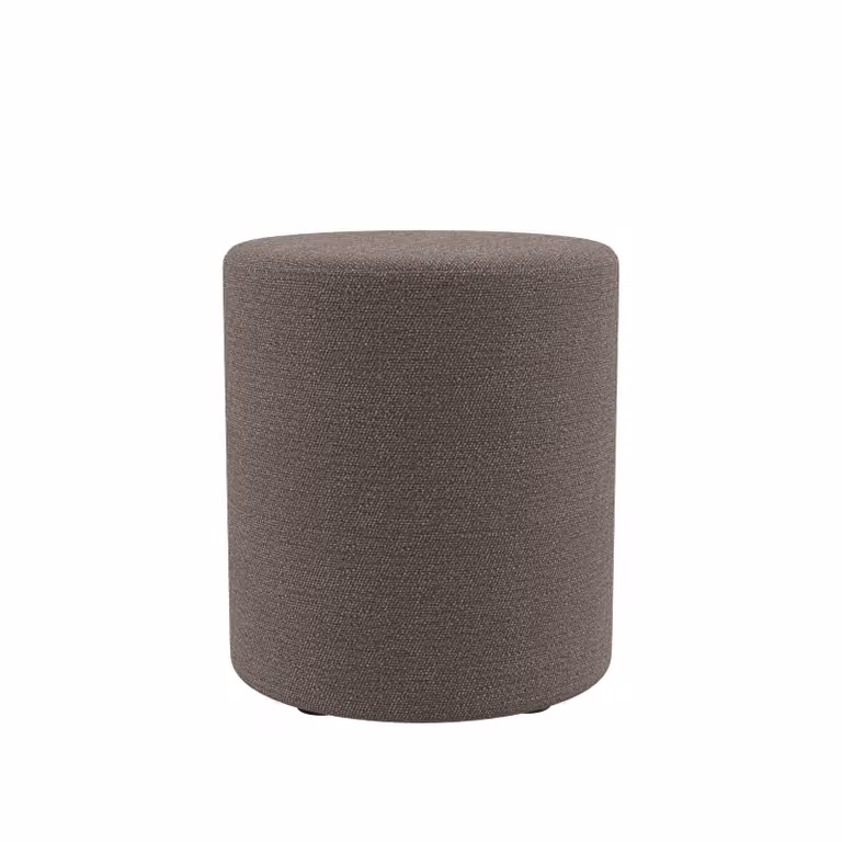 Dome Deco DAX Art Deco Cylindrical Upholstered Stool in Grey