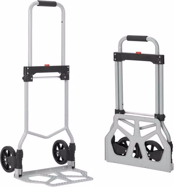 NESTLUNE Heavy Duty Folding Sack Truck in Silver, 100kg Load Capacity, W: 52 cm x H: 1000 cm – 1