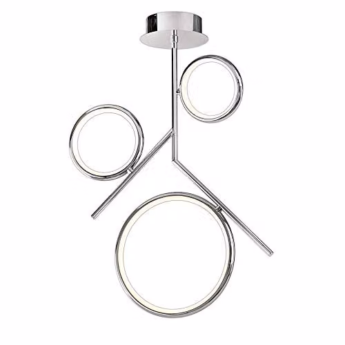 Netlighting Olimpia LED Ceiling Light, 36W, 3000K Warm White, 2700lm, Chrome and Grey, IP20 – 1