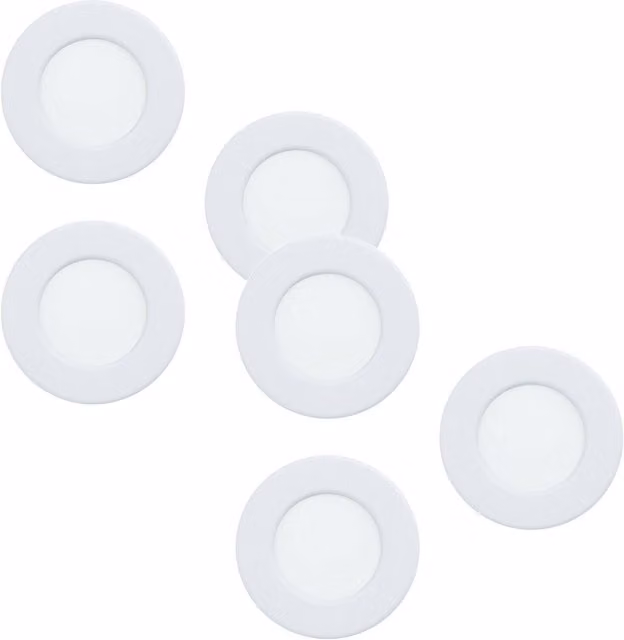 Loops White Steel Flush Ceiling LED Downlight, 2.7W, 3000K, 85mm Diameter