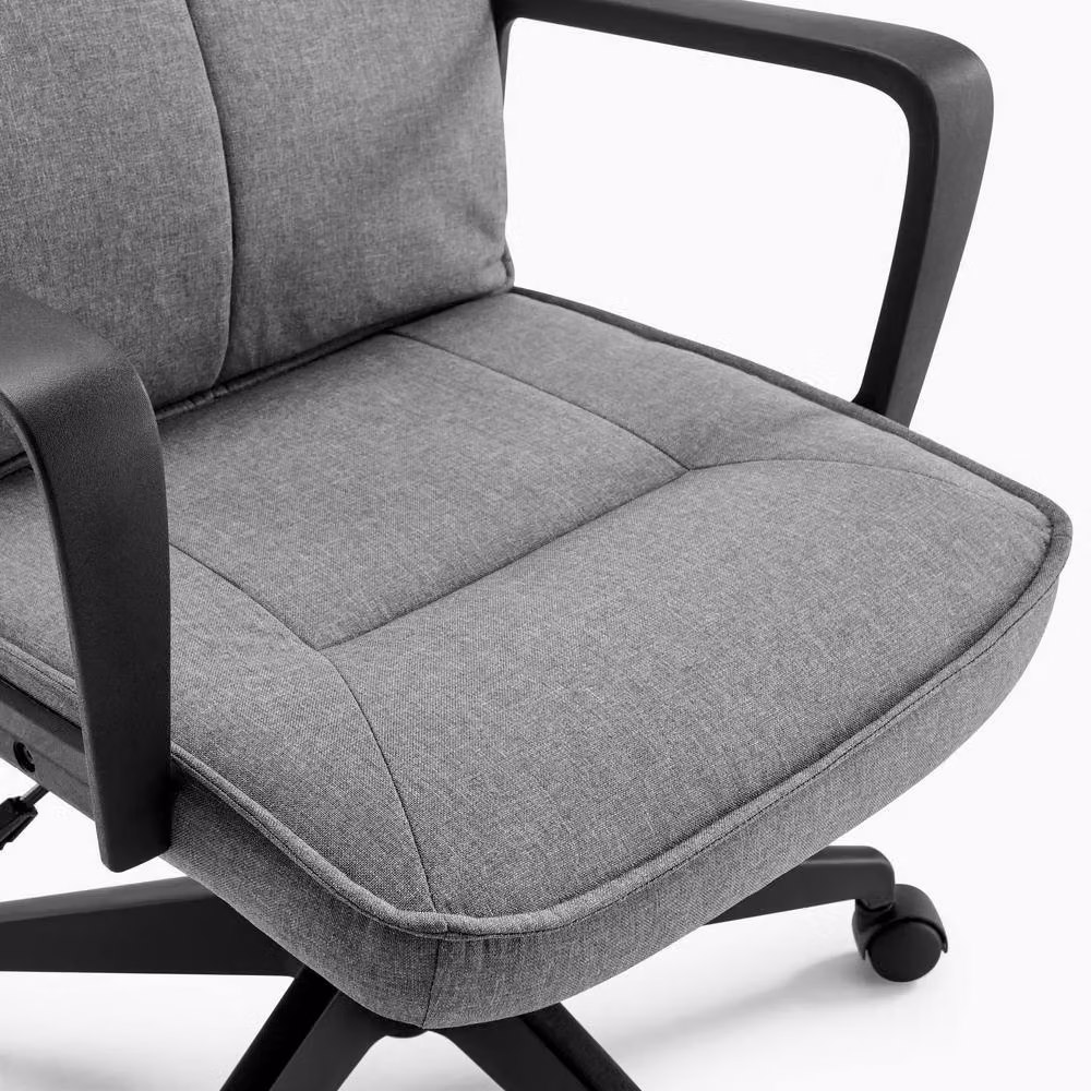 FurnitureboxUK Vesper Modern Grey Fabric Swivel Task Chair for Home Office – 3