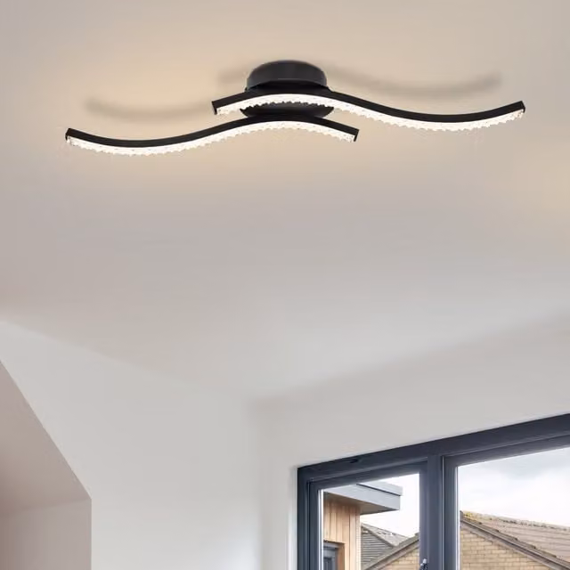 COSYLYTE Kenworth 2 Light Integrated LED Ceiling Light in Black