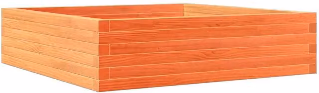 Berkfield Home Waxed Brown Pine Wood Garden Planter Tub W/D/H: 90 x 90 x 23 cm