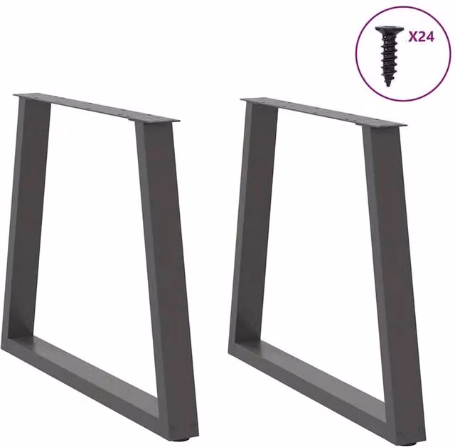 Berkfield Home Modern V-Shape Dining Table Legs, 2 Pieces, Anthracite, H: 72-73.3 cm x W: 80 cm