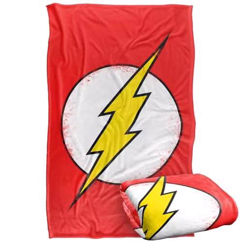 LOGOVISION The Flash Distressed Silky Touch Super Soft Fleece Throw Blanket, Multicolour, W: 91.44 cm x L: 147 cm