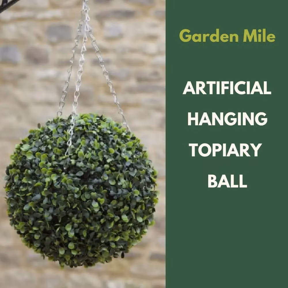Marco Paul Green Artificial Round Topiary Ball Garden Decoration, Diameter: 30 cm – 3