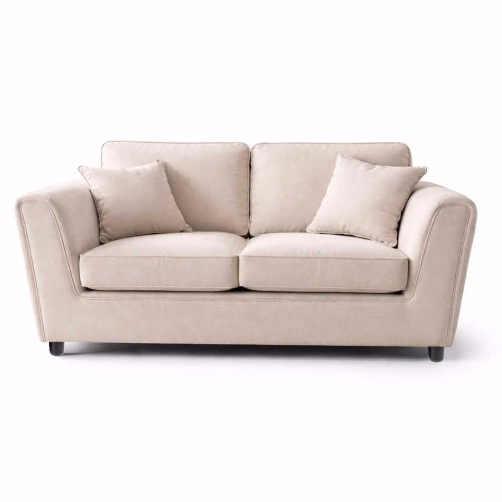 Furnishings For Less Ascot 2 Seater Sofa in Beige Chenille Fabric with Scatter Cushions – 2