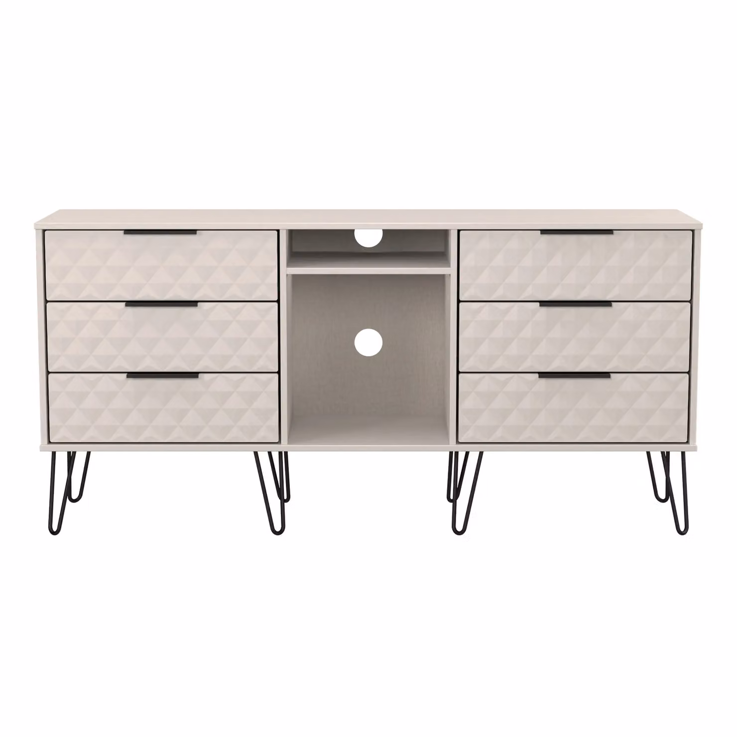 2 U Islay 6 Drawer Sideboard in Taupe with Geometric Metal Details – 2