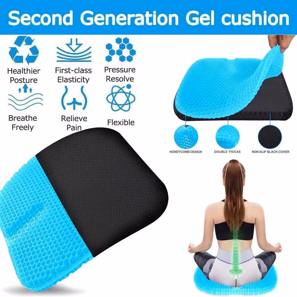 KORVIXA Comfort Gel Seat Cushion in Blue, W/D: 120 x 90 cm – 3