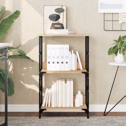 vidaXL Industrial Bookshelf in Brown with Adjustable Shelves, W/D/H: 50 x 33 x 82 cm – 2