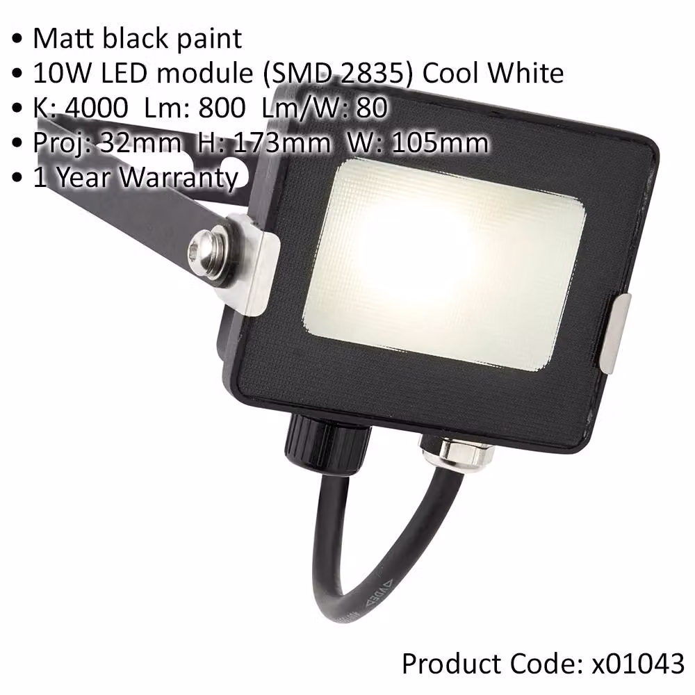 Loops 4 Pack Outdoor Waterproof LED Floodlight, 10W Cool White, Matt Black – 2