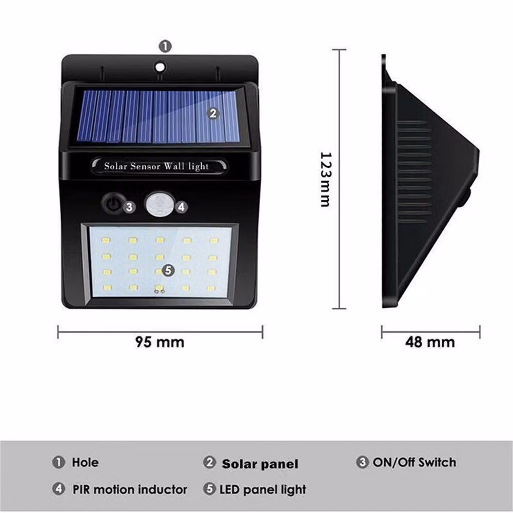 PAWNORA 4 Solar Powered LED Security Wall Lights with PIR Motion Sensor in Black – 2