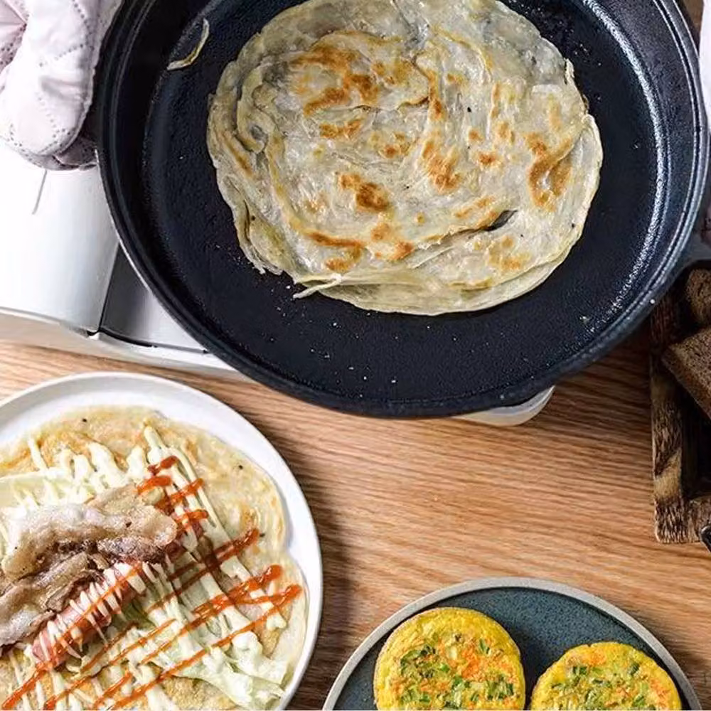 Ventryn Uncoated Cast Iron Frying Pan, Grill and Skillet in Black – 5