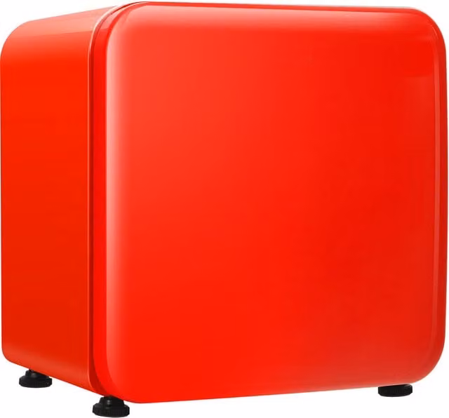 Costway Compact Countertop Compressor Ice Maker with Reversible Glass Door in Red