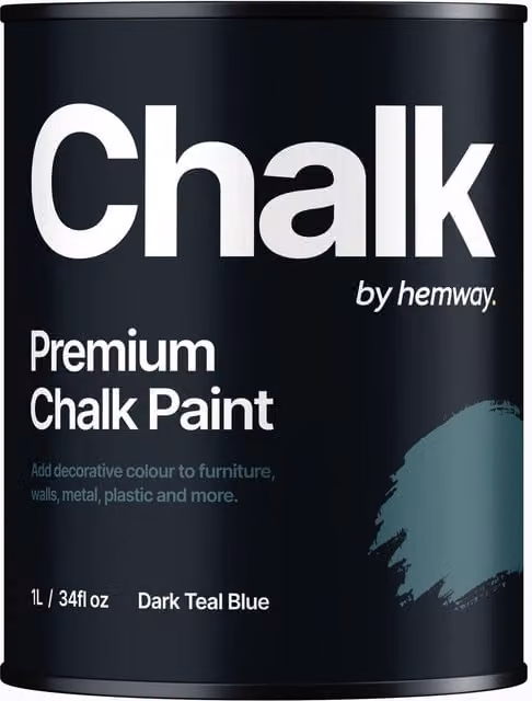 Hemway Chalk Paint Flat Matt in Dark Teal Blue Petrol, 1 l