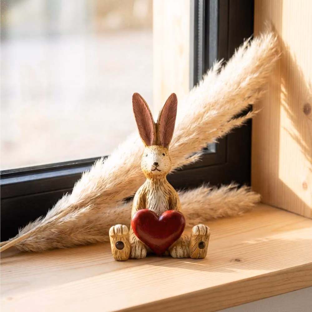 Garden Greatness Red Heart Jasper Sitting Rabbit Stone Figurine – 2