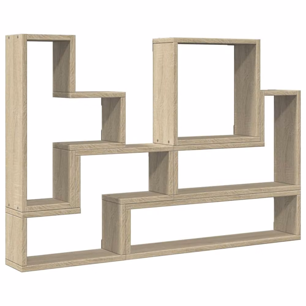 Berkfield Home Sonoma Oak Wall Shelf in Light Tan, W: 96 cm, D: 12 cm, H: 64 cm – 2