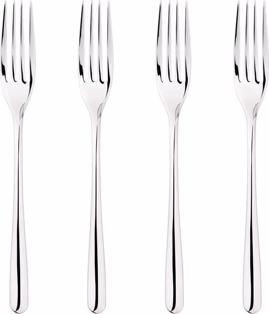 Glim & Glam Sphere Polished Silver 18/8 Stainless Steel Dinner Fork 4pc Set