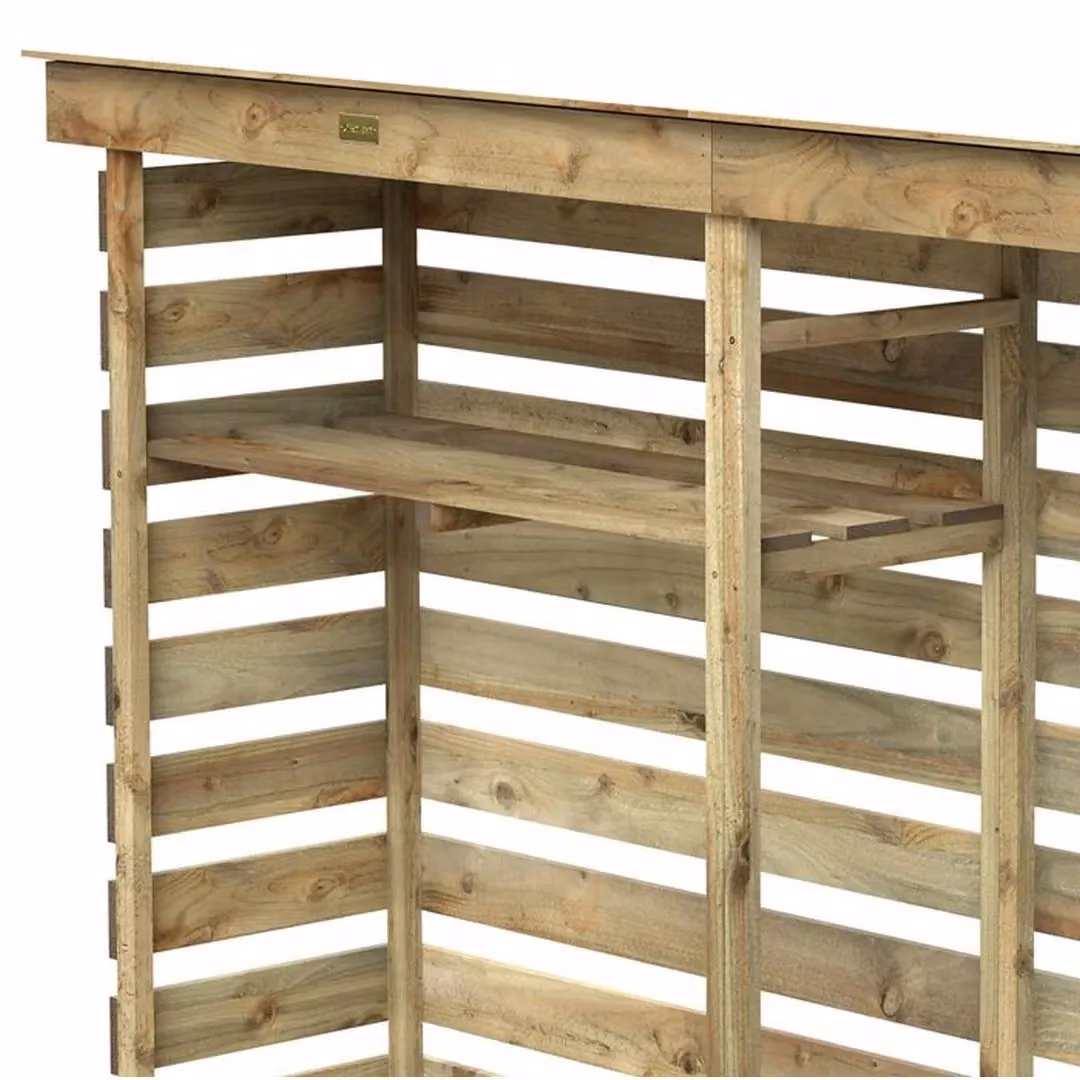Rowlinson Large Log Store in Brown, W/D/H: 229 x 56 x 156 cm – 3
