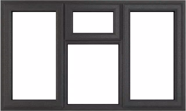 Crystal Direct Top Hung Centre Window with Clear Glass in Dark Grey, W: 111.5 cm, H: 177.0 cm