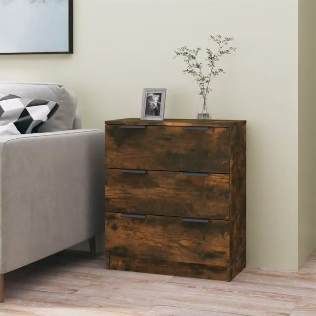 Berkfield Home Smoked Oak Sideboard in Brown, W/D/H: 60 x 30 x 70 cm – 1