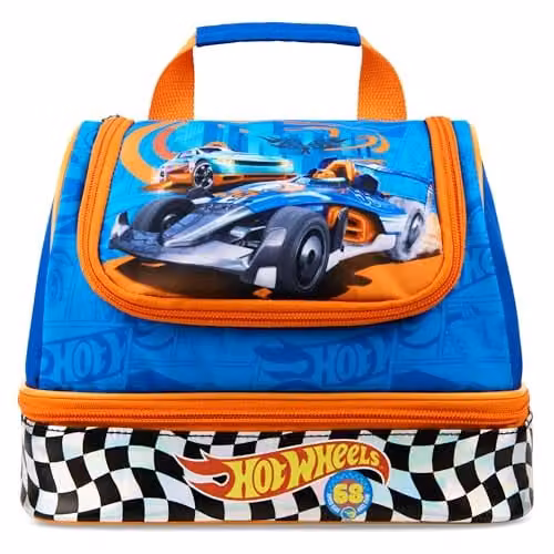 Hot Wheels Insulated Kids Lunch Bag with Dual Compartments in Blue – 1