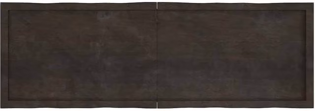 Berkfield Home Live Edge Solid Oak Table Top in Dark Brown and Dark Grey, W/D/H: 160 x 50 x 2-4 cm