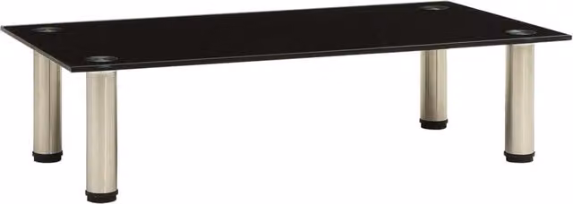 Berkfield Home Modern Black TV Stand with Tempered Glass and Metal, W/D/H: 60 x 35 x 17 cm – 1
