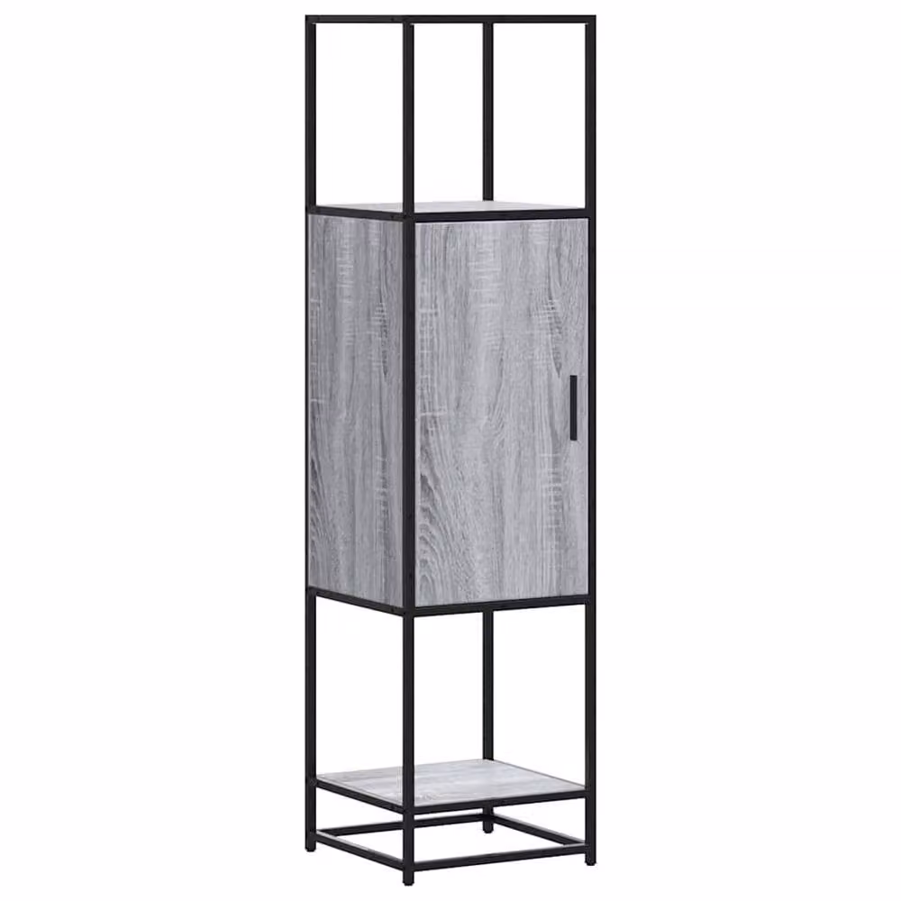 Berkfield Home Grey Sonoma Highboard in Engineered Wood and Metal, W/D/H: 35.5 x 35.5 x 139 cm – 2
